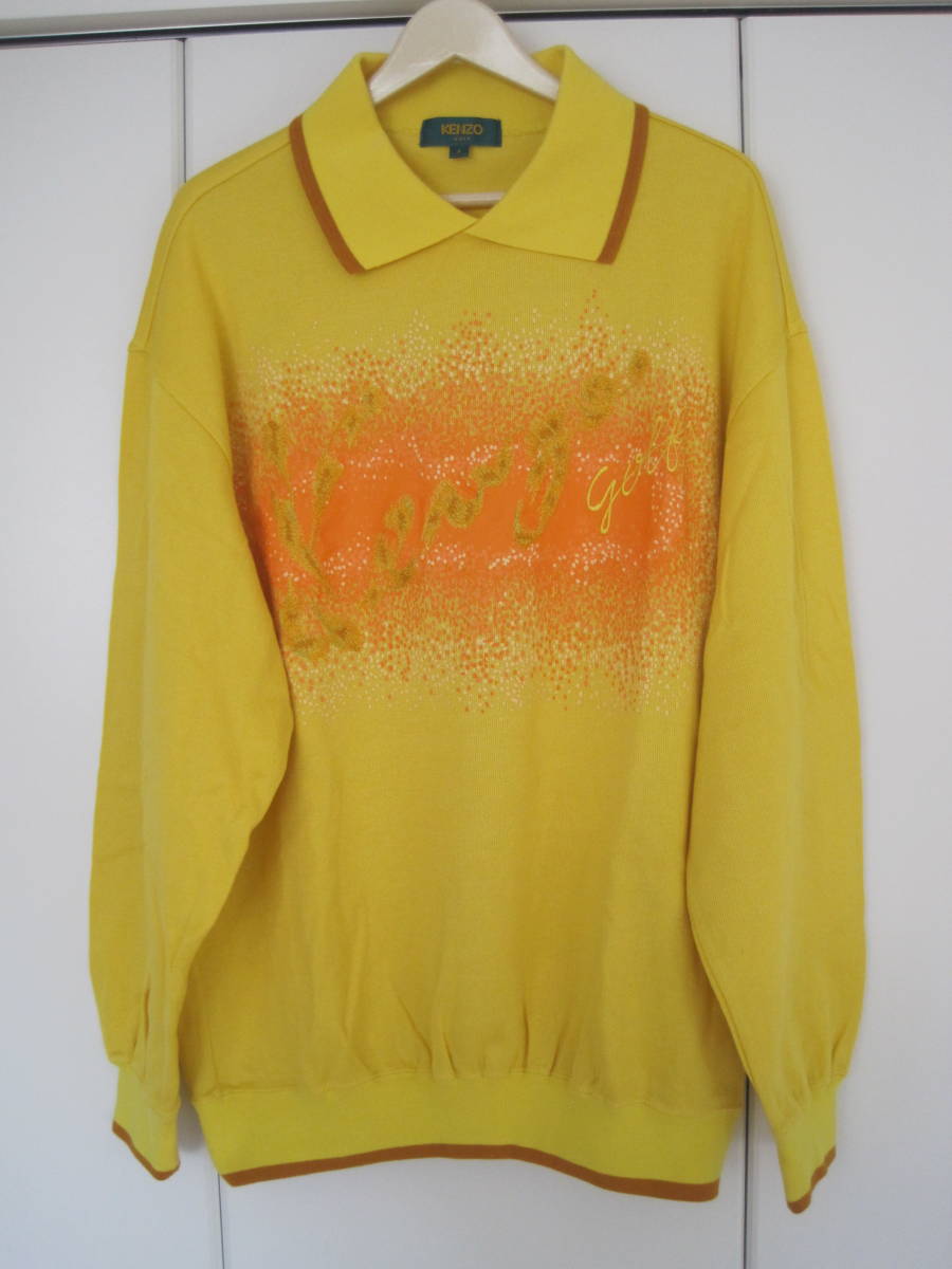 オールド 日本製 ケンゾーゴルフ KENZO golf 長袖ポロシャツ ゆったりシルエット 4拍卖