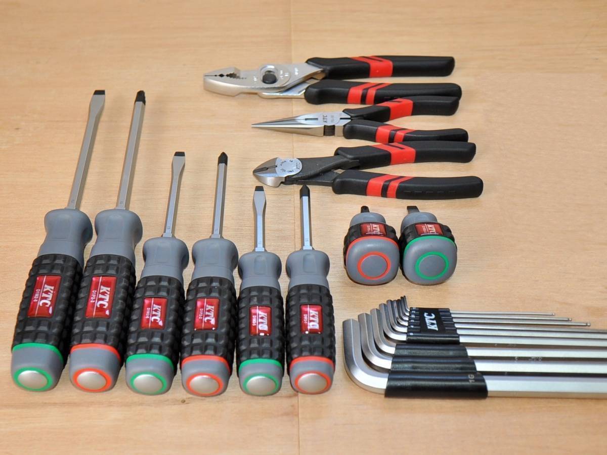 ★KTC 樹脂柄ドライバー 8本 握り物 3点 六角レンチ セット★HL259SP ニッパー ラジオペンチ プライヤー★拍卖