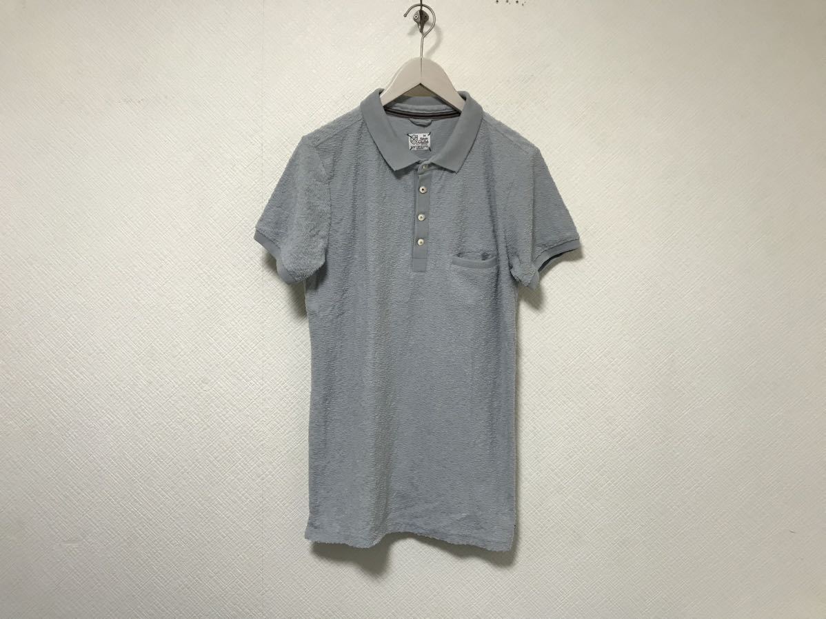 本物ディストレスReliable Dutch DSTREZZEDコットンタオル生地半袖ポロシャツメンズアメカジサーフビジネススーツゴルフグレーMインド製拍卖