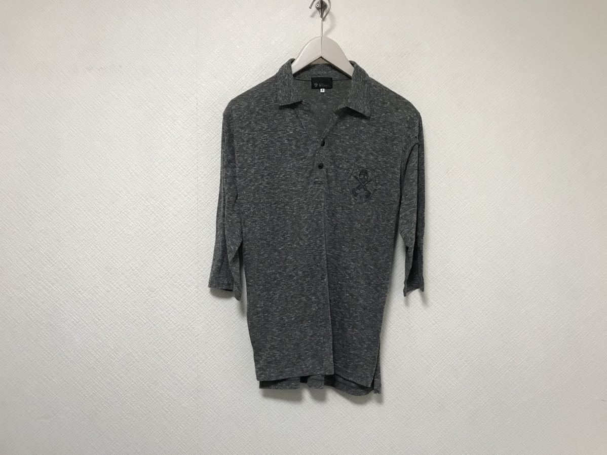 本物タケオキクチtkTAKEOKIKUCHIワークプリント半袖ポロシャツメンズアメカジサーフビジネススーツスポーツゴルフLグレー柄3拍卖