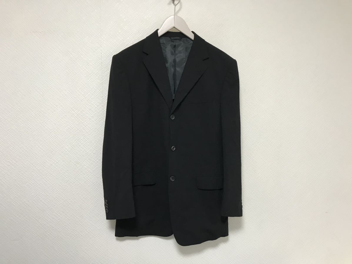 本物コムサコレクションCOMMECACOLLECTIONウールテーラードジャケットスーツセットアップスラックスパンツメンズビジネススーツL黒3拍卖