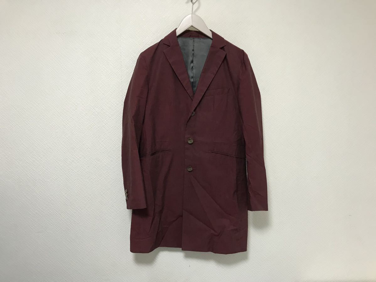 本物アバハウスABAHOUSEコットンロングチェスターコートジャケットメンズサーフミリタリーアメカジスーツビジネス赤レッド2M拍卖