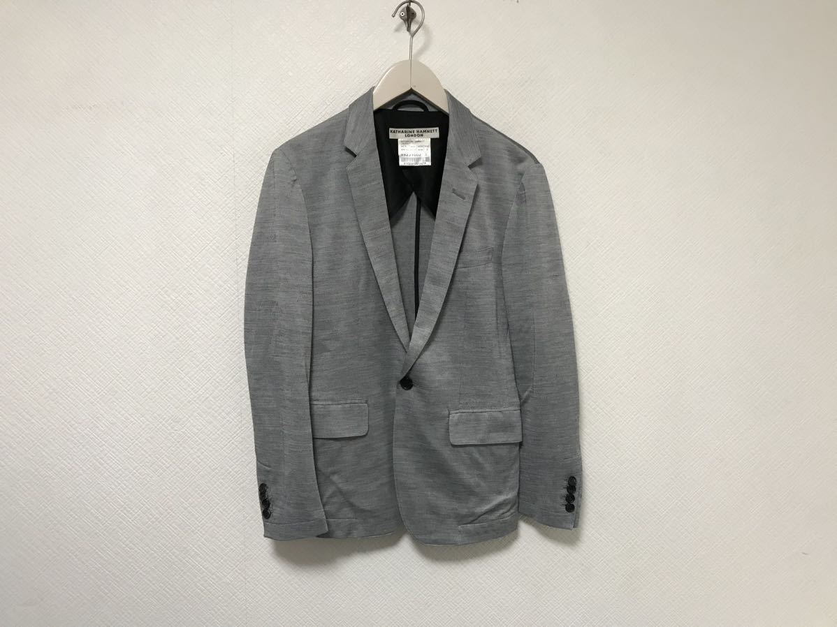本物キャサリンハムネットロンドンKATHARINEHAMNTT LONDONテーラードジャケットメンズサーフミリタリーアメカジスーツビジネスグレーS拍卖