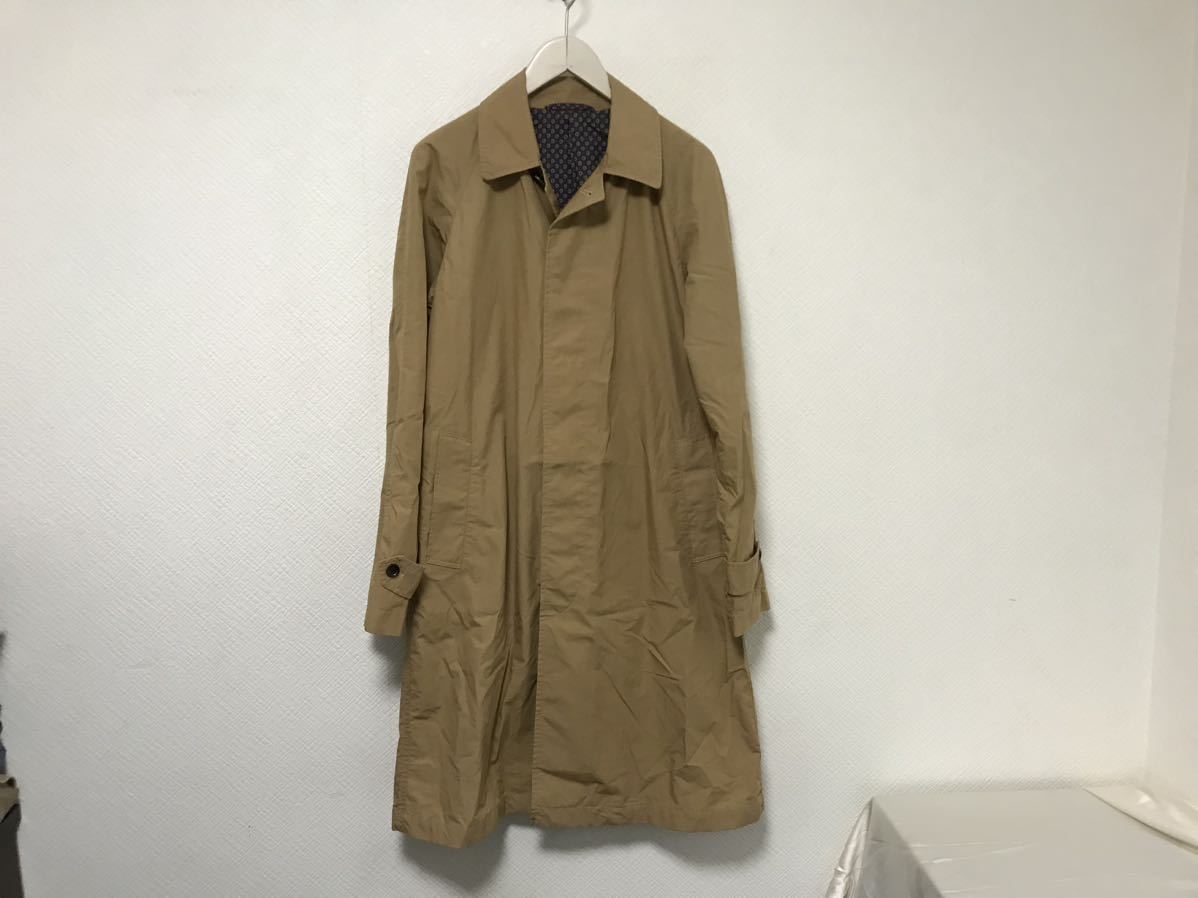 本物ユナイテッドアローズUNITEDARROWSコットンステンカラーコートジャケットメンズサーフミリタリーアメカジスーツビジネスSベージュ拍卖