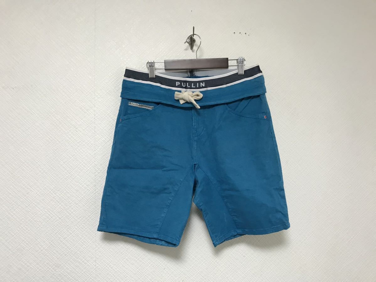 本物プルインPULLINコットンストレッチチノワークハーフショートパンツサーフアメカジミリタリービジネススーツメンズ青チュニジア製S拍卖