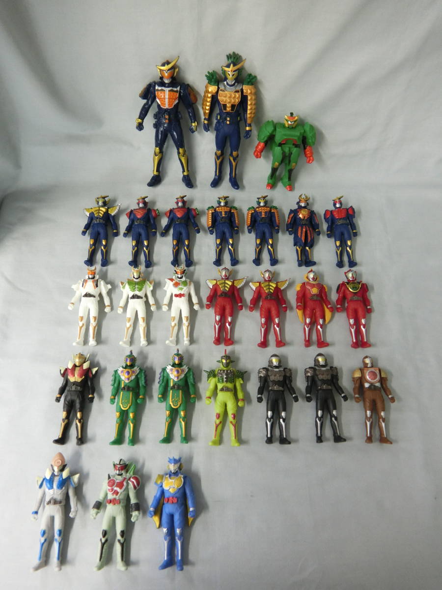 仮面ライダー鎧武 フィギュア ソフビ 24体セット 「ここからは俺のステージだ!」「強さは力の証明なんかじゃない!」拍卖