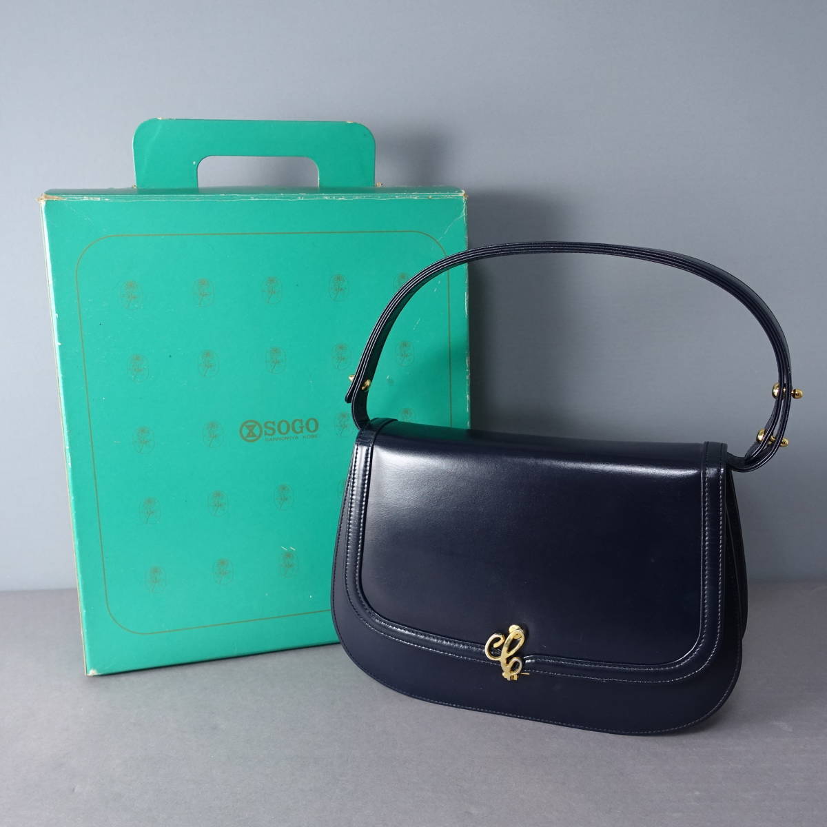 美品*SOGO/そごう/レザー/ハンドバッグ/ブラック/黒/レディース/トート拍卖