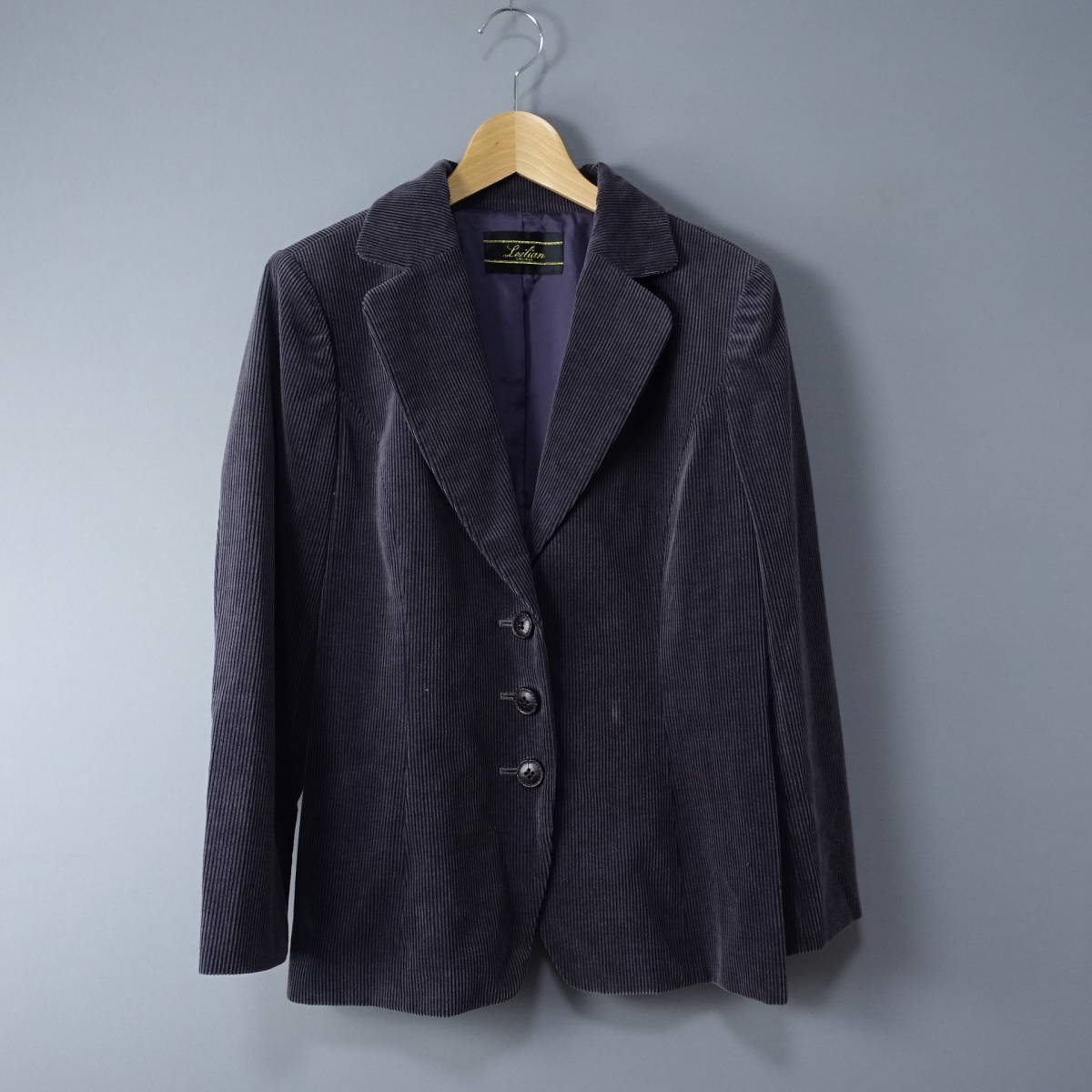 Leilian/レリアン/11/日本製/カシミヤ混/コーデュロイジャケット/パープル/紫/レディース/トップス拍卖