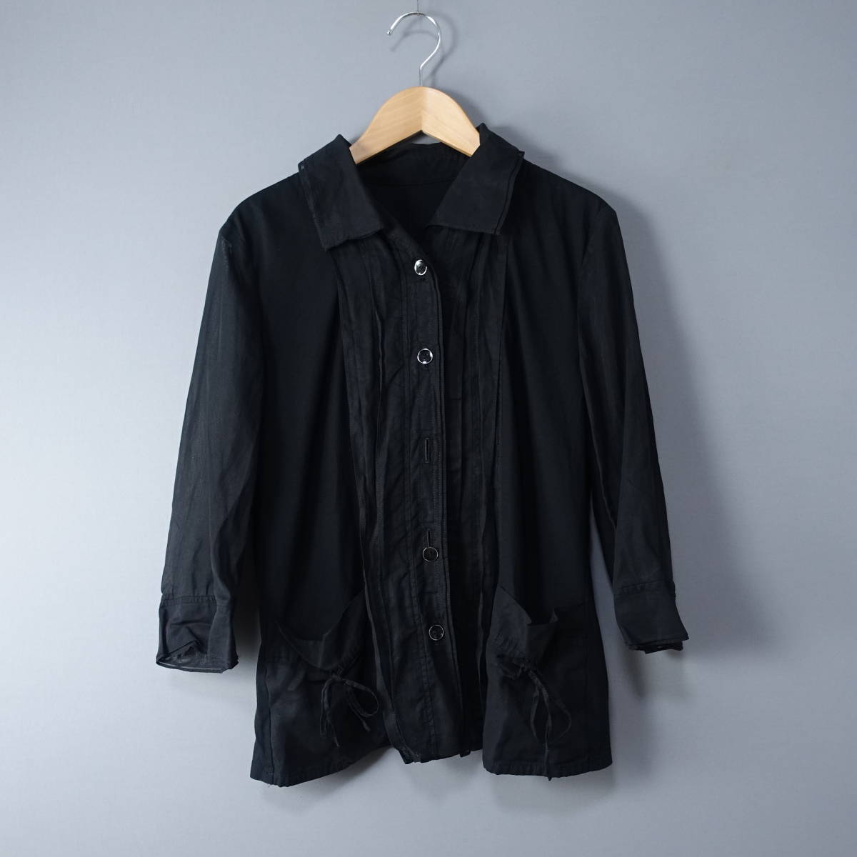 ★訳あり★Leilian/レリアン/11/日本製シャツ/ブラック/黒/レディース/ブラウス拍卖