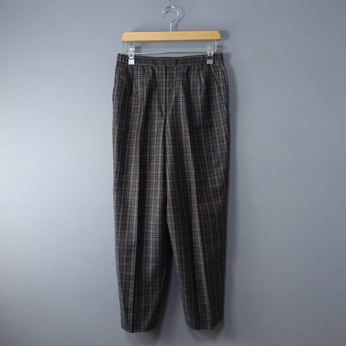 Leilian/レリアン/9/日本製/ウール100%パンツ/グレー系/ブラウン系/スラックス/レディース/ボトムス拍卖