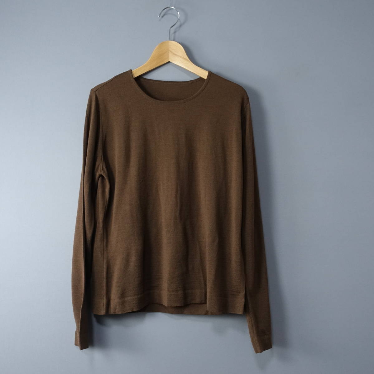 Leilian/レリアン/9/日本製/イタリア製糸使用/ウール100%セーター/ブラウン/レディース/茶/トップス/カットソー拍卖