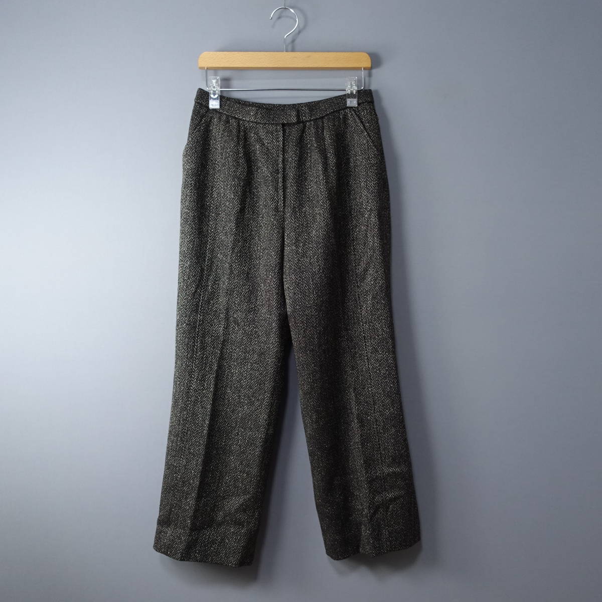 美品*Leilian/レリアン/13/日本製/ウール/シルク混パンツ/グレー系/スラックス/没ムス/レディース拍卖