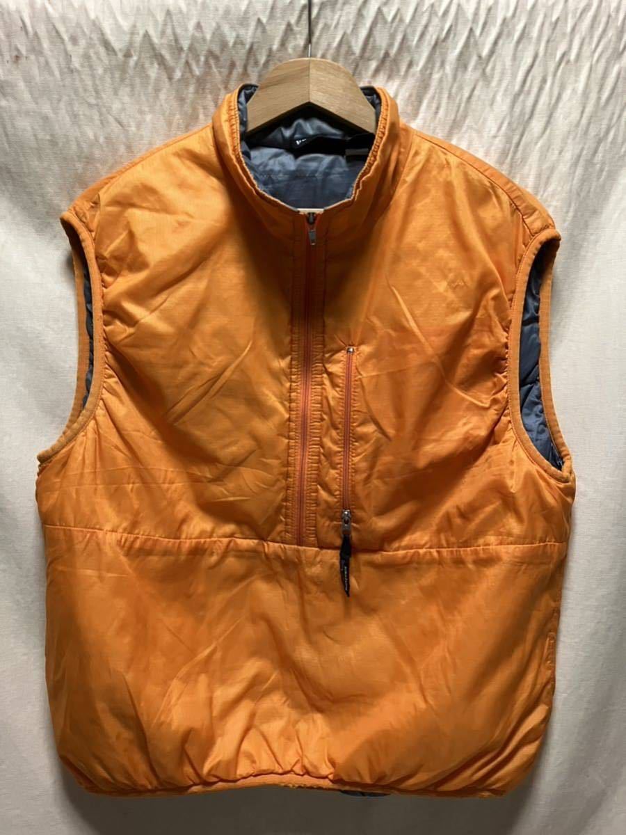 patagonia パフボール ベスト プルオーバー S アメリカ製 パッカブル マンゴー F97 廃番希少品 / surf ダウンベスト mars拍卖