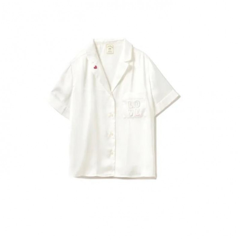 新品 サテン シャツ ルームウェア パジャマ拍卖