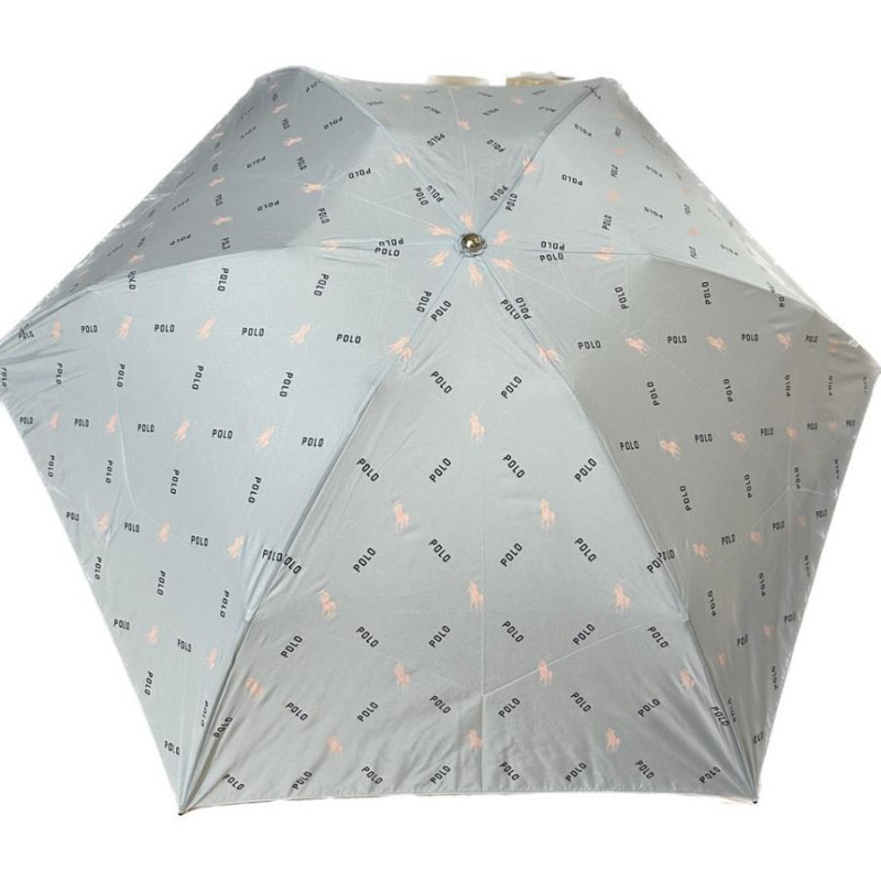 新品 ポロラルフローレン ブランド総柄 折りたたみ傘 水色 ブルー 軽量拍卖