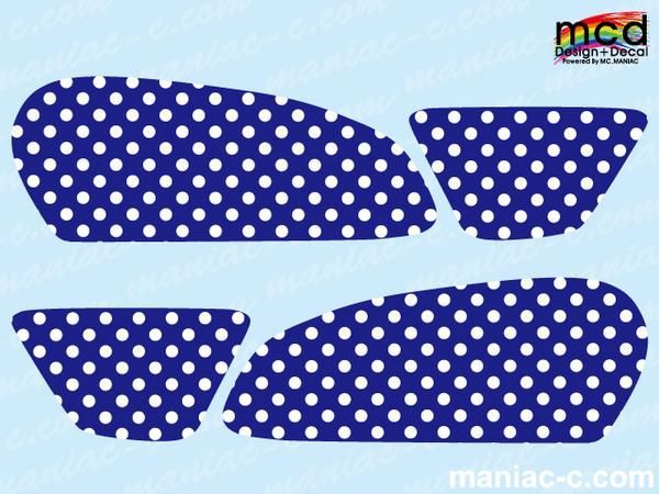 エイプ タンク・サイドカバー用デカール MCDtypeMZT 青系 ステッカー カスタム ドレスアップ ape50 ape100 水玉 ポップ レトロ拍卖