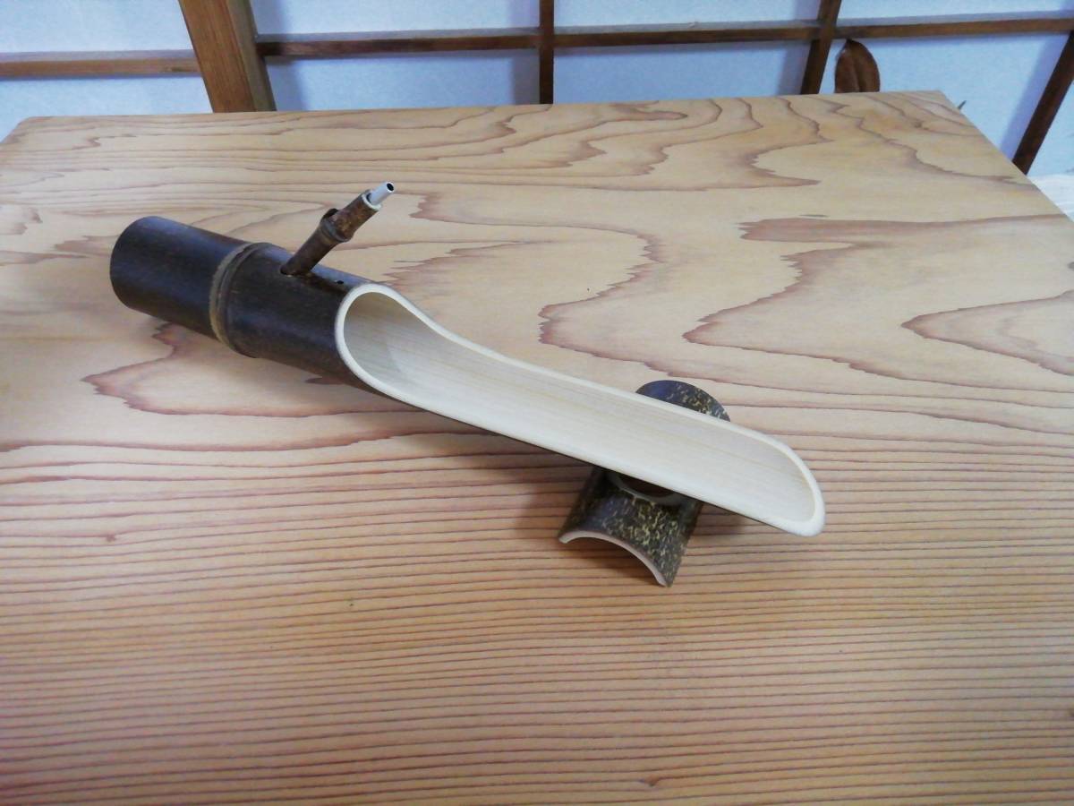 お香立て 黒竹(台付き)  285×40㎜拍卖