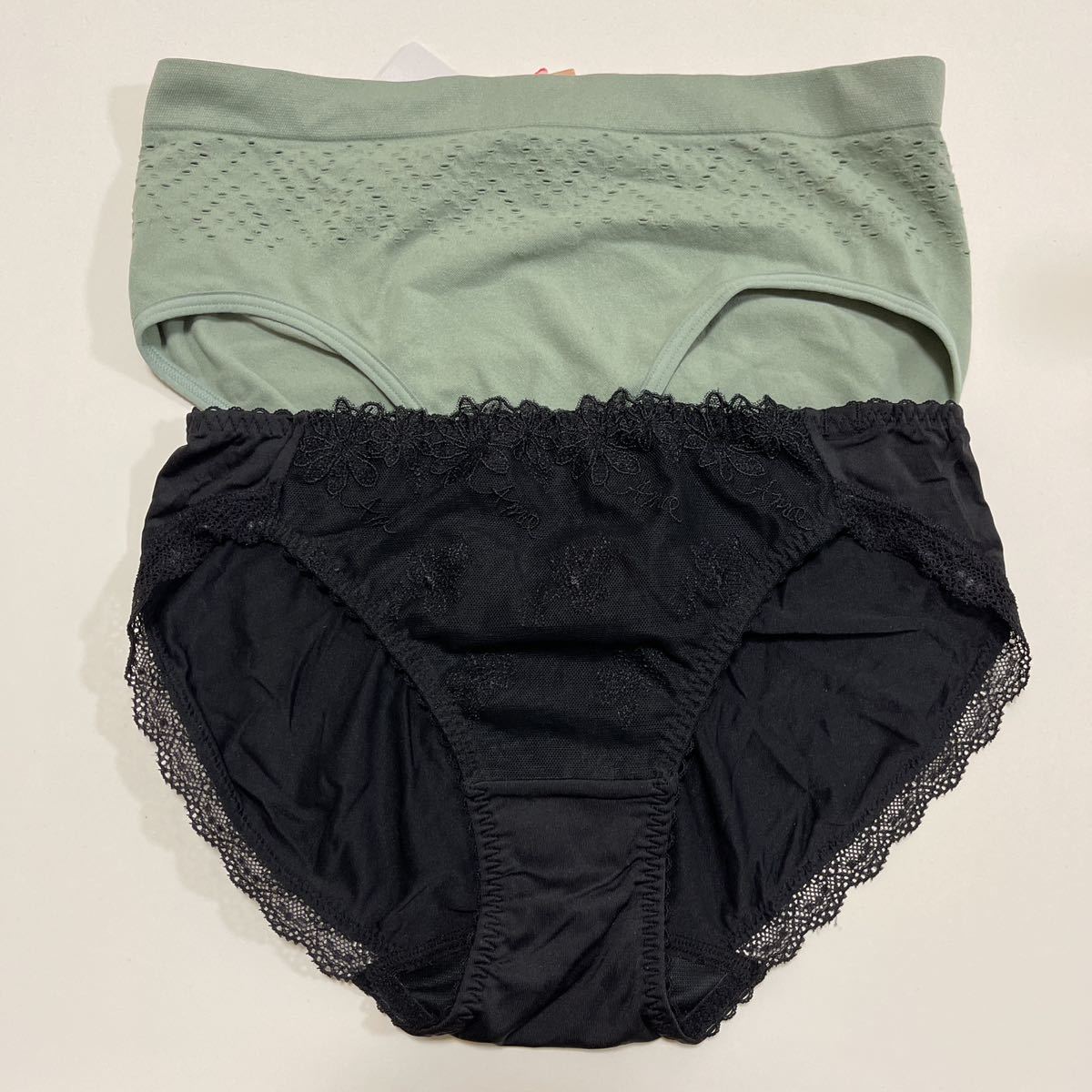 タグ付き新品■Triumph アモスタイル トリンプ ブラック モスグリーンスタンダードショーツ サイズL 2枚セット拍卖