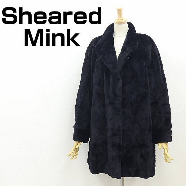 ◆Rambulton ONWARD ランブルトン オンワード シェアードミンクファー 毛皮 コート 黒 ブラック F拍卖