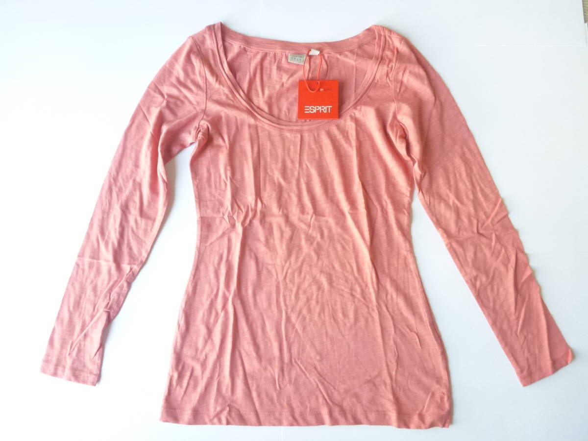 新品 SRRIT ★ピンク 綿100 コットン 長袖 カットソー S拍卖