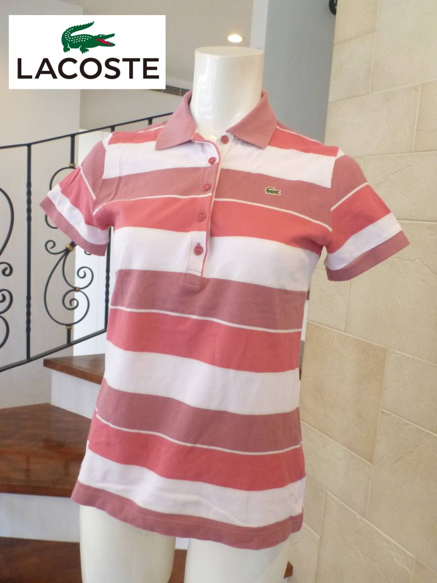 美品 LACOSTE ラコステ★◆ピンク系 半袖 ポロシャツ 40 M相当拍卖
