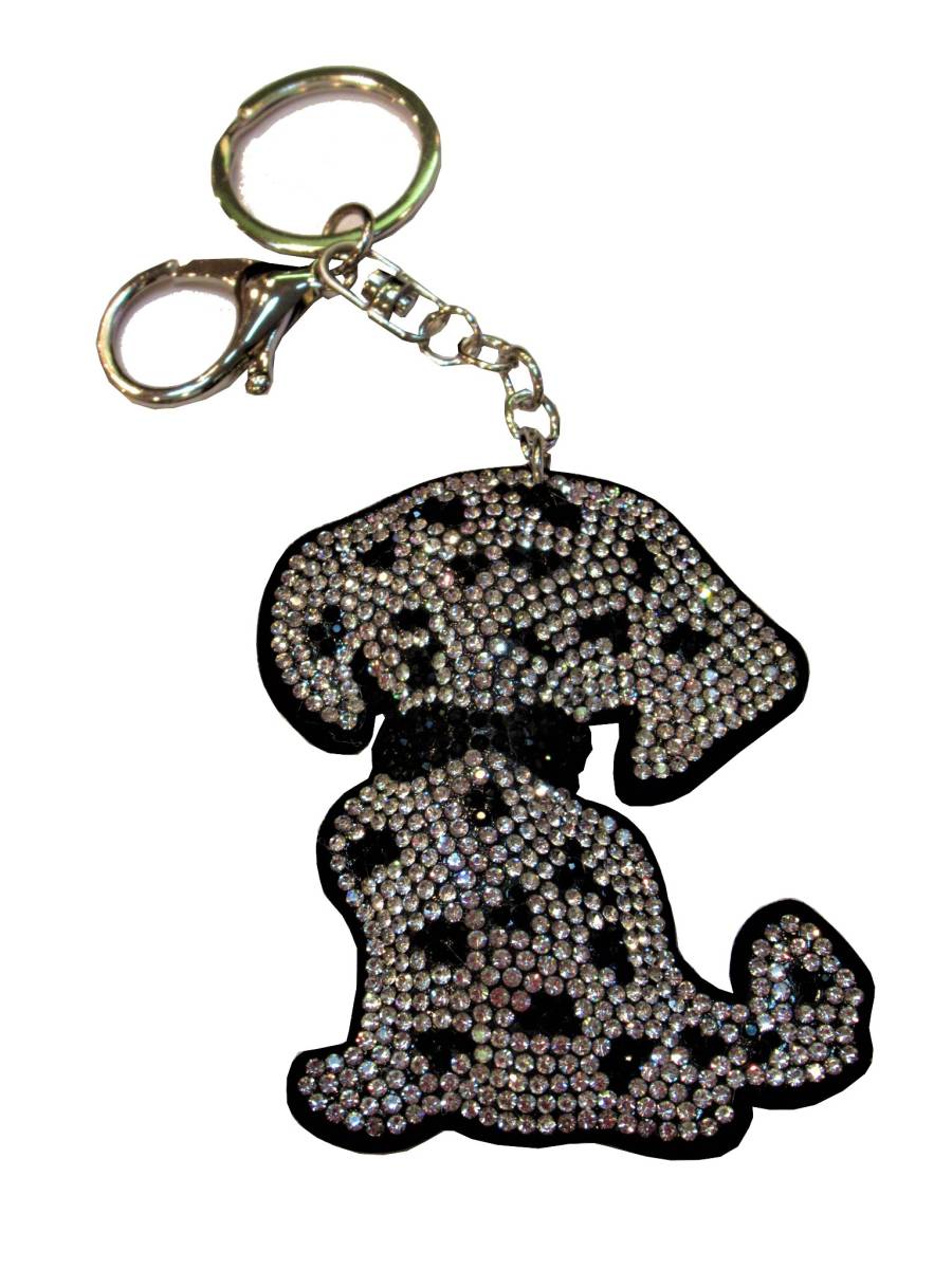 キーホルダー バッグチャーム 可愛いラインストーン キラキラ キーホルダーリング付きバッグチャーム サービス品(ワンちゃん。)拍卖