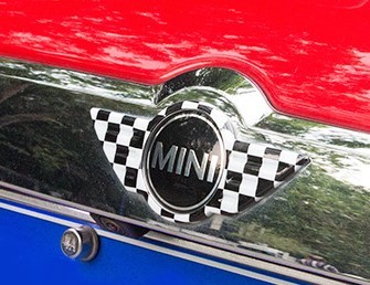 デザイン性UP♪ BMW MINI チェッカー リア エンブレム カバー ミニ R61 ペースマン クーパーS オール4 ジョンクーパーワークス拍卖