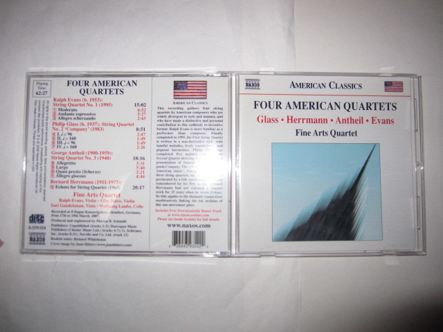 4つのアメリカの弦楽四重奏曲 ファイン・アーツ弦楽四重奏団 NAXOS拍卖