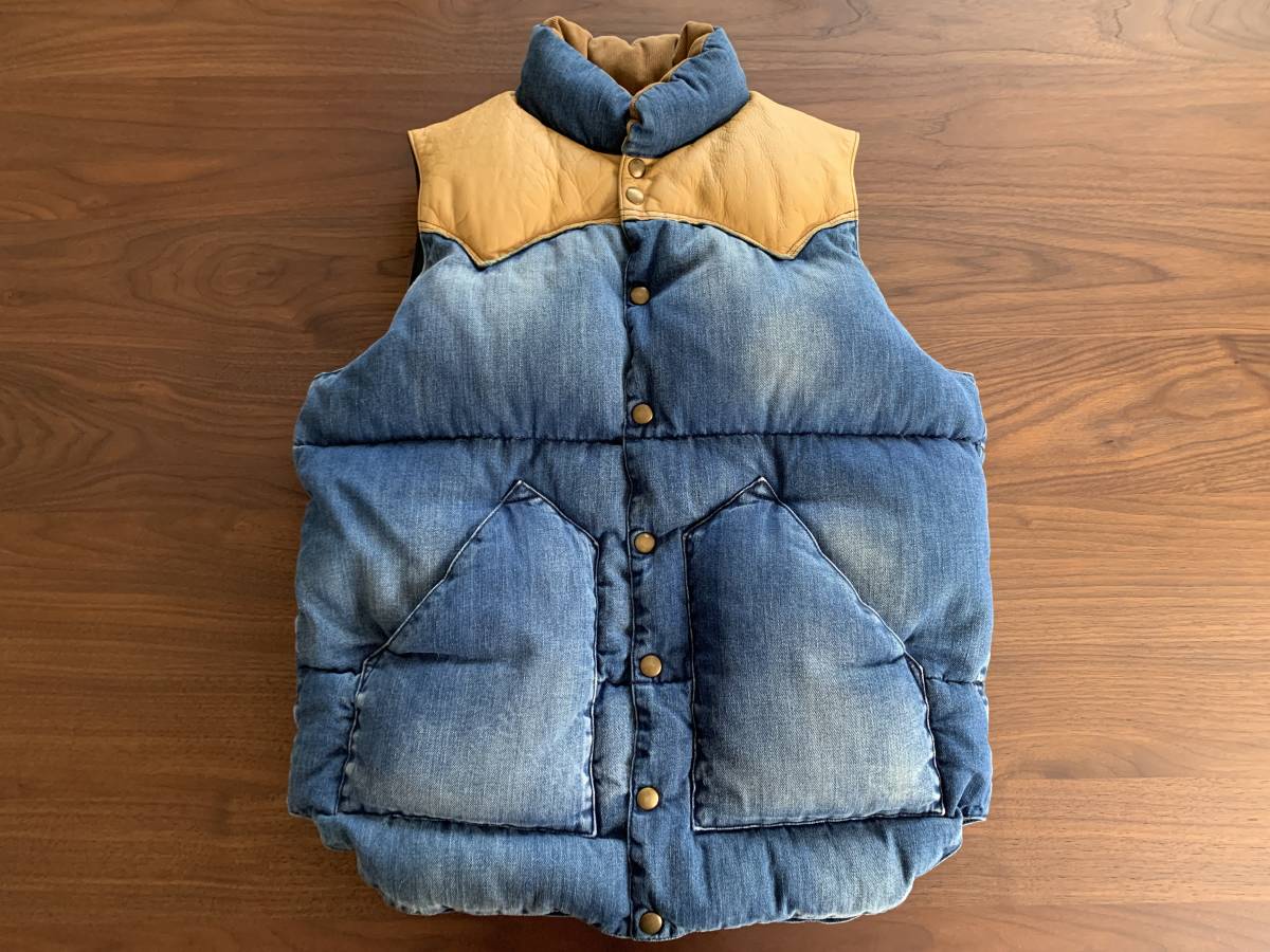 ロッキーマウンテンフェザーベッド Beams別注ダウンベスト デニム 美品 40拍卖