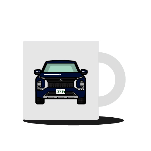 【マグカップ】ナンバープレート入れ・車体色変更可能・ 三菱 アウトランダー(GN0W)風拍卖