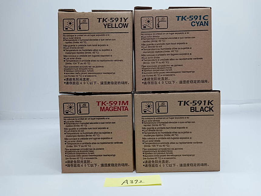 A-372【新品】京セラ KYOCERA トナーキット TK-591 K/C/M/Y ブラック/シアン/マゼンタ/イエロー 4色4本セット 純正拍卖