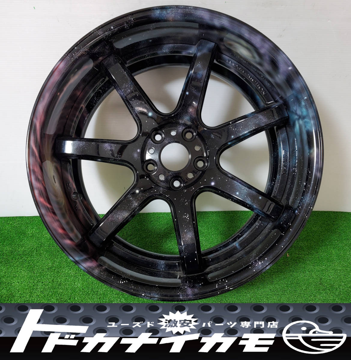 【プロカスタム塗装品】ワーク オリジナルペイント 宇宙 Universe 19インチ ホイール単体 観賞用 ディスプレー用 オブジェ 等 ① zashiki拍卖