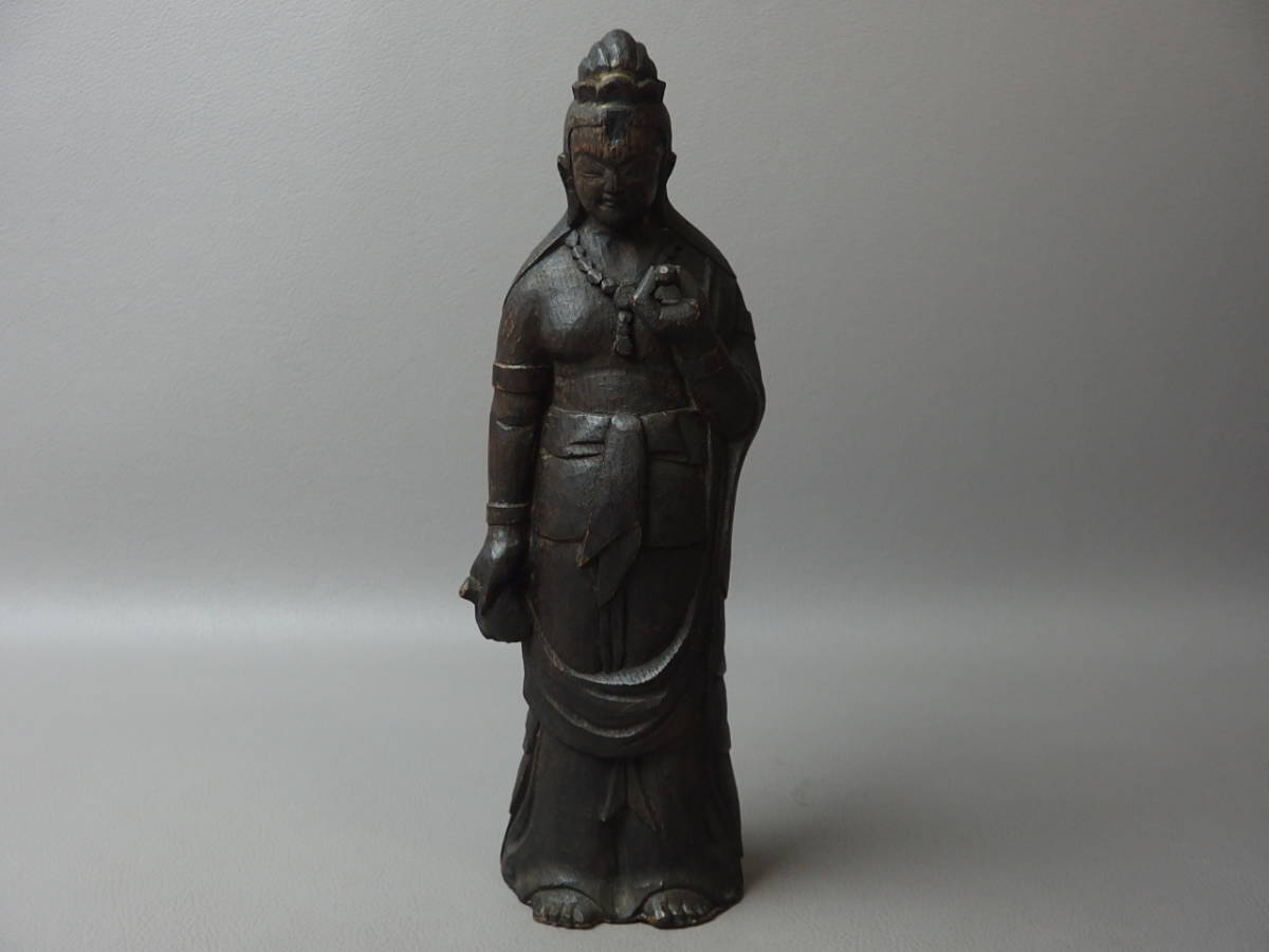 【骨董・仏教美術】★古い 木彫 時代木彫★★観音菩薩立像 ep023tb.8拍卖