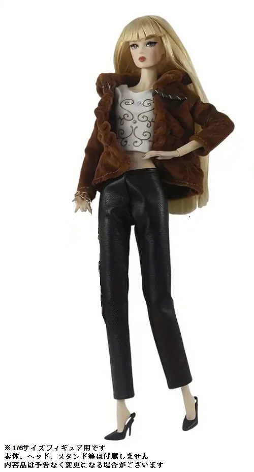 1/6サイズフィギュア用衣装 ファッションブラウンジャケット&シャツ&パンツ コスチュームセット拍卖