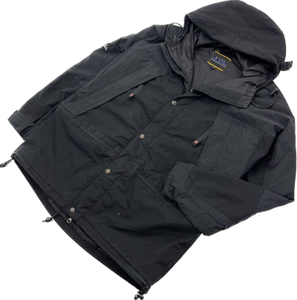 Mark Gonzales ☆ マウンテンパーカー ブラック ナイロンジャケット 黒 M アウトドア ストリート スケーター 古着 マークゴンザレス■CM55拍卖