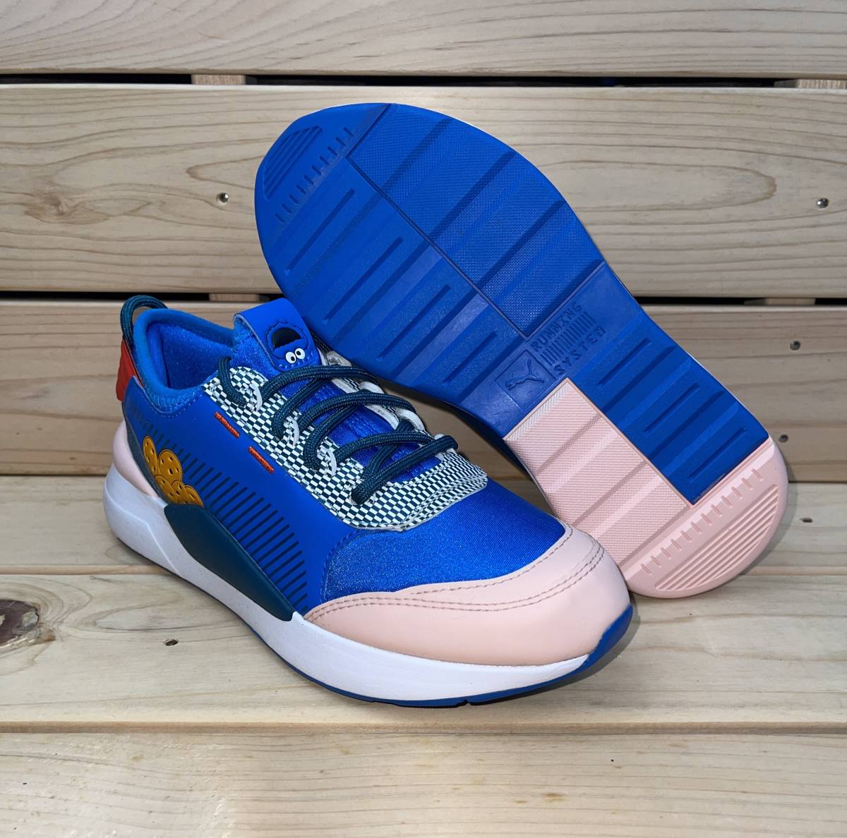 プーマ 20cm セサミストリート ブルー ホワイト PUMA Sesame Street 50 RS-0 PS 子供靴 キッズ ジュニア クッキーモンスター拍卖