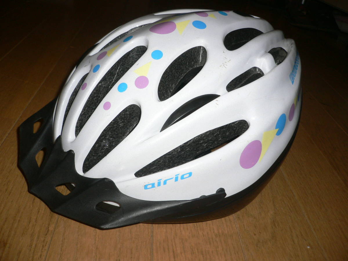 *ブリジストン エアリオ BRIGESTONE airio キッズ 子供用 つば付き 自転車用ヘルメット メタリック? ホワイト Lサイズ 56-60cm 白 女の子*拍卖