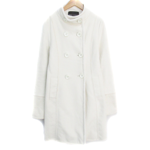 ボナジョルナータ BUONA GIORNATA フェイクムートンコート ロング丈 スタンドカラー ダブルボタン 裏ファー M アイボリー /FF1 レディース拍卖