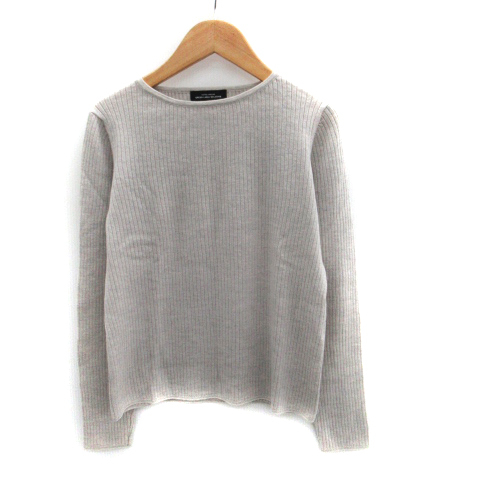 グリーンレーベルリラクシング ユナイテッドアローズ ニット カットソー 長袖 ラウンドネック リブ ウール グレー /SM24 レディース拍卖