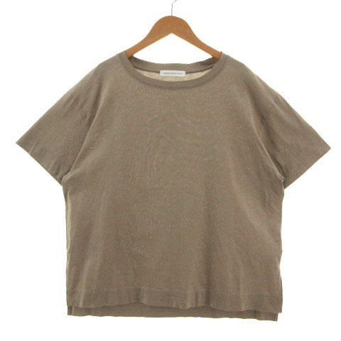 アーバンリサーチ URBAN RESEARCH カットソー 半袖 テールカット スリット 日本製 コットン ブラウン系 茶系 F レディース拍卖