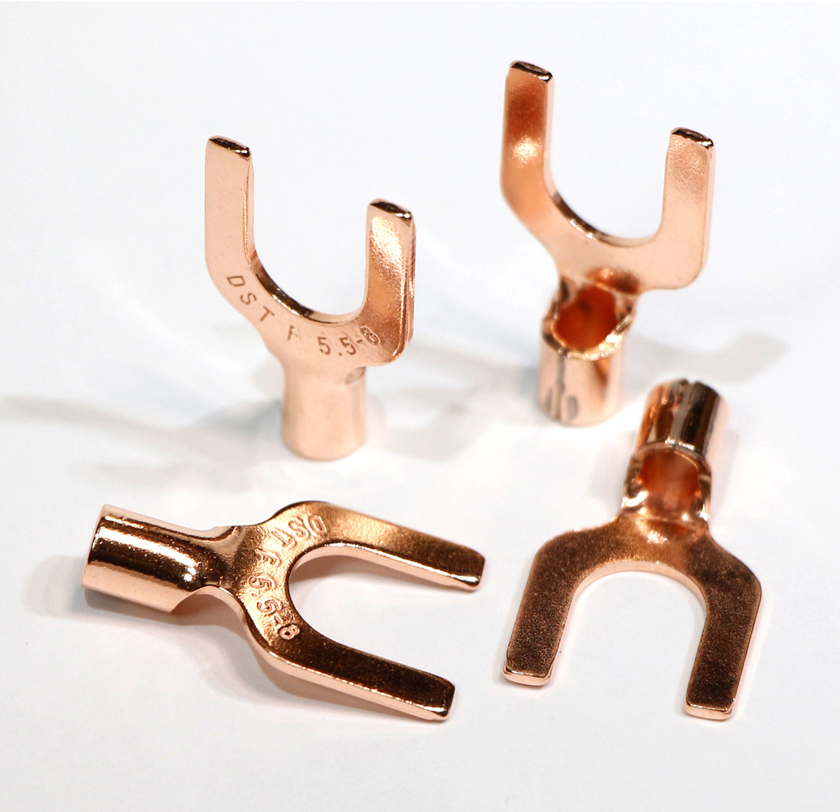 ネコポス無料!非メッキ OFC 高純度無酸素銅 Y端子 8mmYラグ圧着端子 無メッキ スペード端子 4個set F5.5-8拍卖