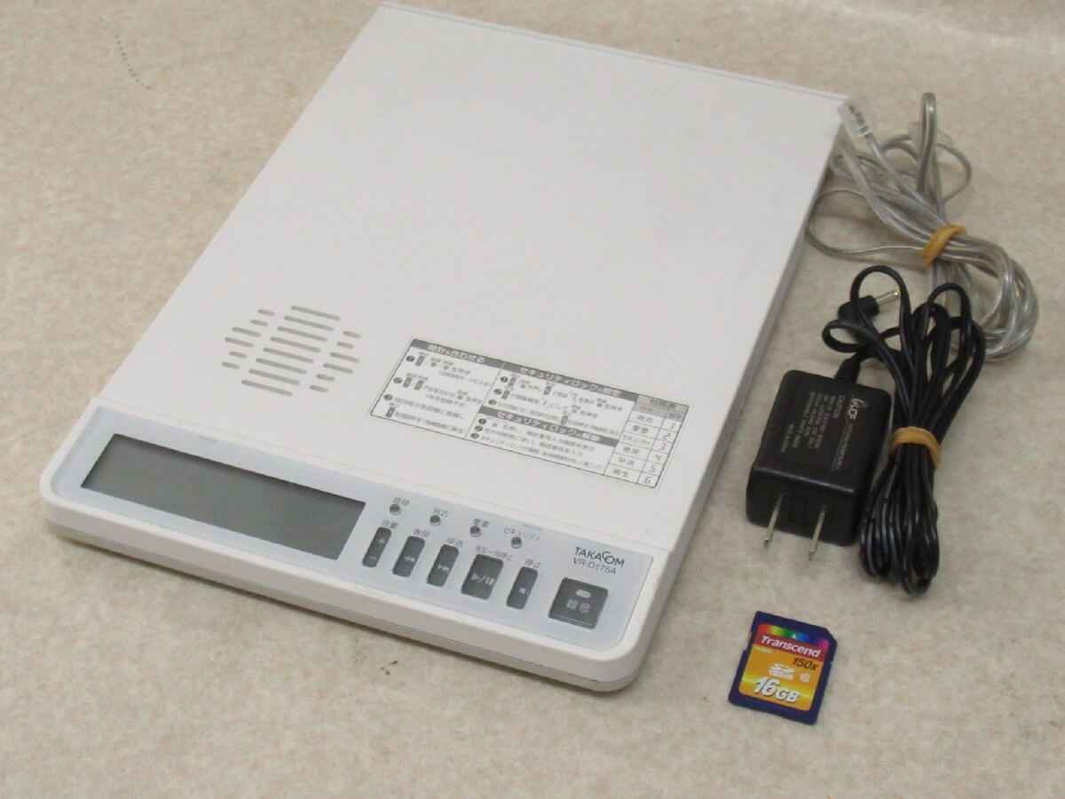【中古】 VR-D175A TAKACOM/タカコム 通話録音装置 SDカード 16GB 【ビジネスホン 業務用 電話機 本体】拍卖
