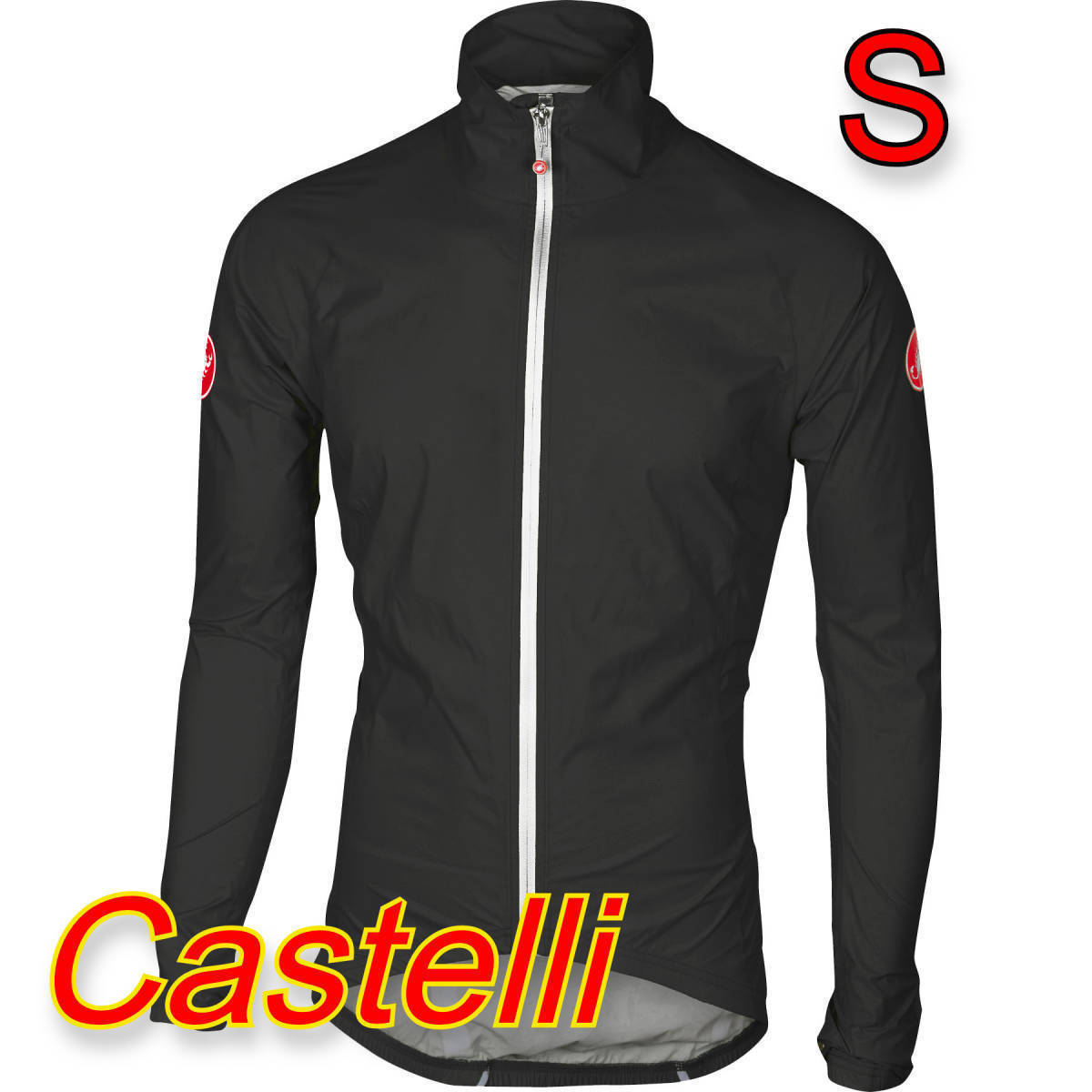 【S】CASTELLI EMERGENCY RAIN JACKET カステリ レインジャケット ブラック 黒 / 梅雨対策 防水 防風 レインウェア 自転車 ロードバイク拍卖