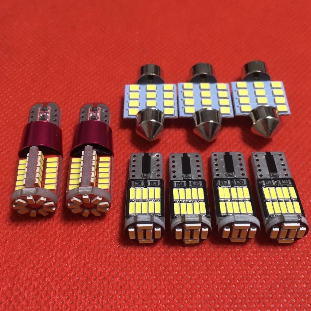 200系 ハイエース DX スーパーロング 超爆光!T10 LED ルームランプ バックランプ ナンバー灯 ポジション 9個セット トヨタ 送料無料拍卖