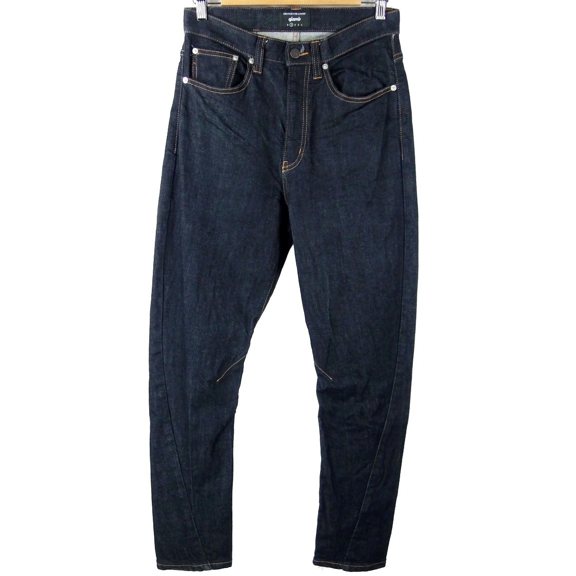 ■glamb グラム / GB17AT/P01 Poly denim ポリーデニム / メンズ / インディゴ 濃紺 ストレッチ サルエル テーパード デニムパンツ size 1拍卖