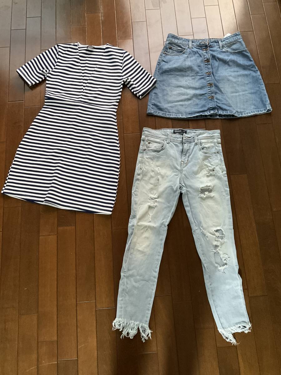 ZARA ザラ レディース M ワンピース デニム スカート ジーンズ ジーパン 3点セット拍卖