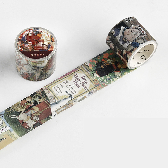 マスキングテープ ビンテージ アンティーク イラスト モノクロ レトロ スクラップブッキング マステ 0029-7拍卖