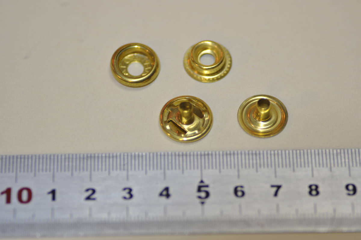 #7050 ジャンパーホック大 約100個セット 真鍮 <ノーマル頭&ノーマル足> 真中 ブラス リング ホック 無垢生地拍卖