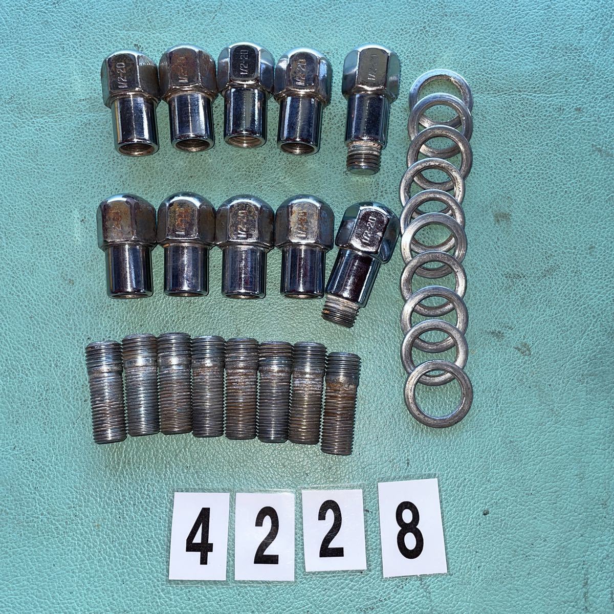 ホイールナット 変換 スタッドボルト1/2-20 M14-1.5 ワッシャー セット 中古 NO.4228拍卖