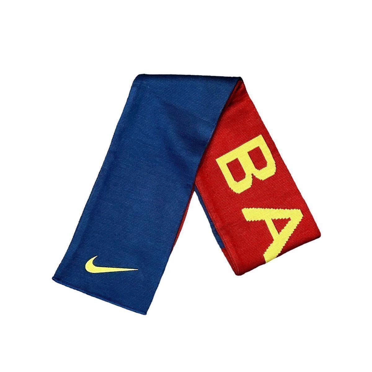 NIKE ナイキ FCB バルセロナ サッカー マフラー アクリル スペイン 刺繍 ワッペン エンジ ネイビースウッシュ ラ・リーガ エンブレム拍卖
